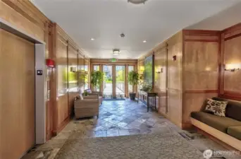 Gorgeous lobby entry invites you into this luxurious complex.