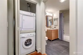 Convenient in-unit stacked laundry