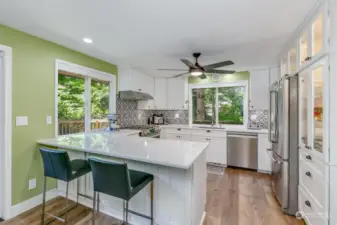 Plenty of counter space in the bright open kitchen