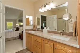 Walk-in shower in the primary bath