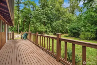 Large entertaining deck on back of home.