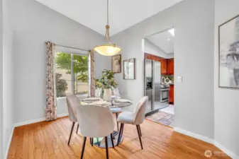 Beautiful dining room with space for the family and guests.