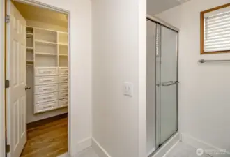 Primary bath and walk-in closet