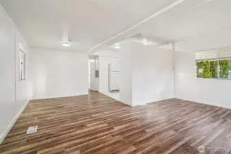 Open dining and living area with great natural light.
