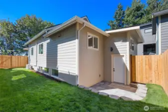 Back Patio with fully fenced Yard