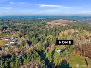 Mature trees offer privacy and a secluded feel.