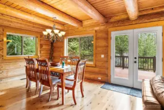 Dining area attached to living space.
