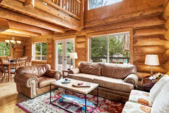 2-story living room with light coming in from all angles.