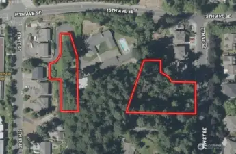 Overhead view with approximate boundaries in red.