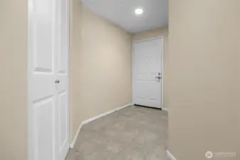 Entry way with hall closet