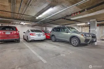 2 car tandem parking with a storage unit!