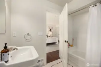 Full bathroom for the guest suite.