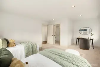 Looking the other way, you can see the alcove for a desk and the walk-in closet.