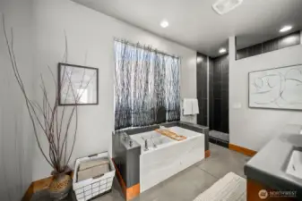 Spa-like primary bathroom
