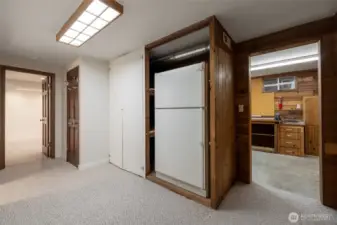 Downstairs is mostly carpeted and has its own entrance.