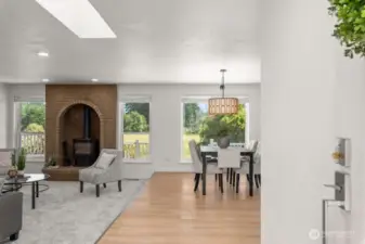 Foyer with skylight