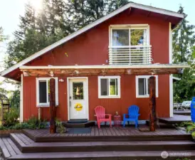 This European-style home features privacy and charm