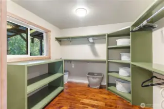 Primary bedroom huge walk in closet