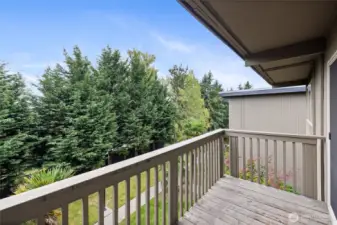 Private deck with peaceful treetop views.