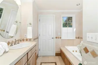 Another view of the primary bathroom, a relaxing retreat in this Kirkland home.