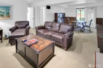 Lower level bedroom suite is spacious! Currently used as a media and game room but it is a second suite! What will use this flexible floor plan for?