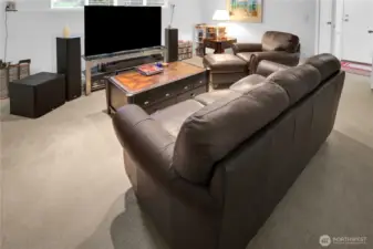 Lower level bedroom is spacious! Currently used as a media and game room but it is a second suite! What will use this flexible floor plan for?