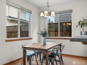 Naturally lit dining area perfect for meals with family and friends