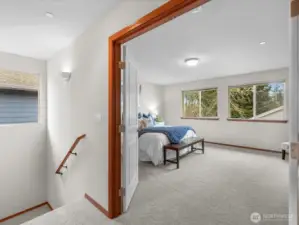 Spacious Primary bedroom off the stairs....