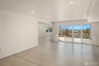 Lower level walk-out plumbed for additional bath