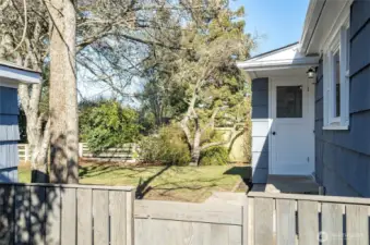 Large extra deep storage closet and private back entrance to mud/laundry room.