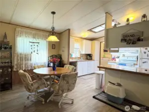 Formal dining area with adjacent bar