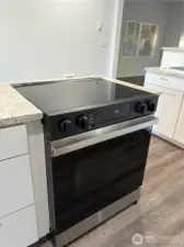 The island has an electric range.