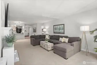 Living room, oversized and access to the private deck