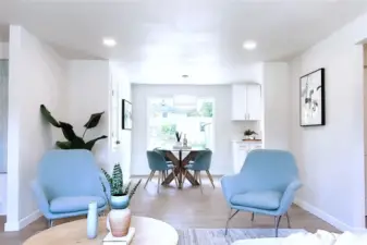 Dining Area from Living Room with backyard view