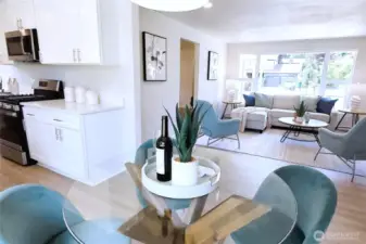Living room & kitchen from Dining area