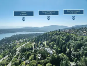 East View: Perfectly positioned near shopping, schools, and waterfront parks—this location offers seamless access to everything you need, surrounded by lush greenery and Lake Sammamish views.