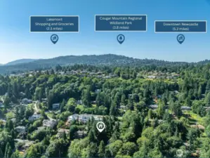 South View: Enjoy proximity to everyday conveniences, serene hiking trails, and vibrant community hubs—all nestled within this peaceful, forested neighborhood.