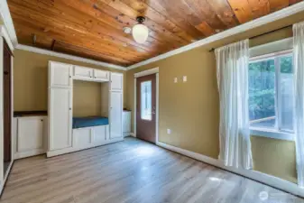 Bedroom #2 with cute built-in cabinet.
