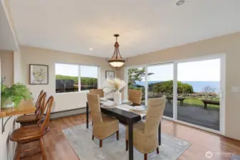 Dining area that overlooks the view.