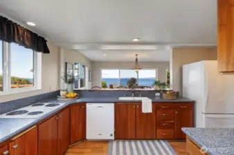 View from the back of the kitchen (standing in mud room.)