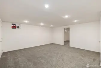 Lower level great room.