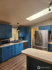 Kitchen with skylight