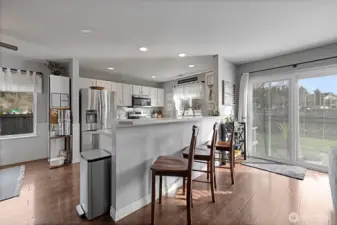 Sliding door has ez care "in glass" blinds