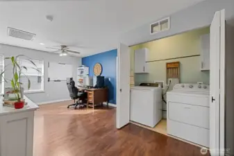 Loft area also features convenient laundry area