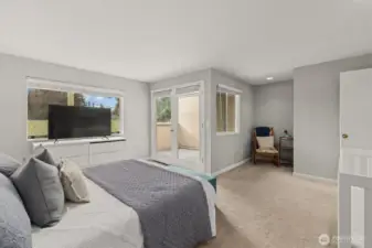 The primary has it's own balcony.