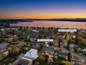 Located on a cul-de-sac and steps from the Kirkland Corridor trail, this home is walking distance to DT Kirkland, the Metropolitan Market and to the elementary school.