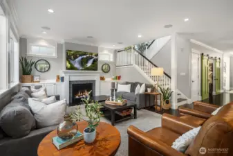 Great room with stunning built-ins and fireplace, the look of this home is timeless!