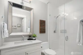 Three-quarter bath on the main floor.