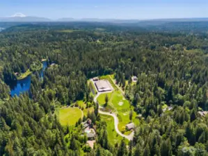 Aerial view of Misty Hollow Farm a premier equestrian facility.