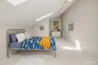 One of two upstairs bedrooms